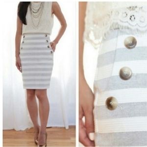 Loft size 6 White/Blue Striped Sailor Skirt